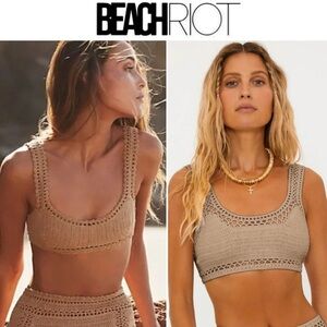 Beach Riot Elliot Crochet Bikini Top  sz M 98$